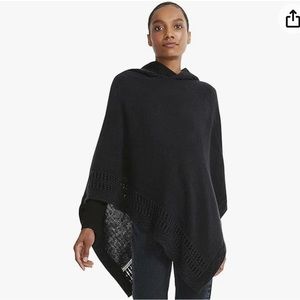 Steve Madden Women's Hooded Poncho W/Open Knit Edges!